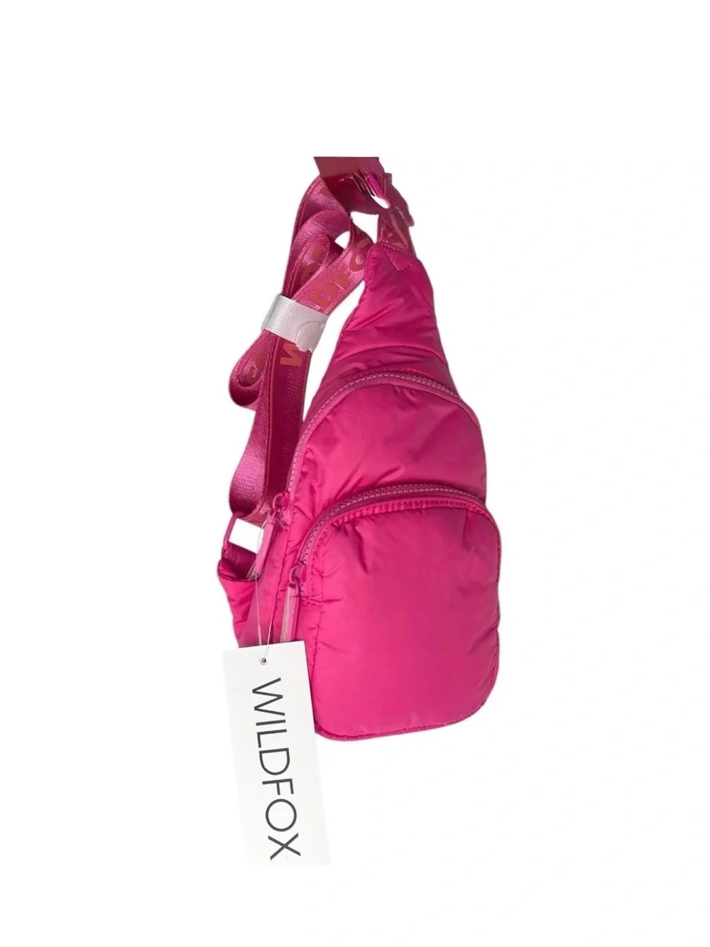 NEW WILDFOX Puffy Crossbody Zip Sling Belt Bag Handbag Travel Pink NewTags $76